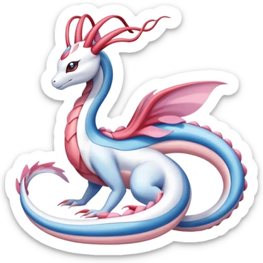 Milotic-Sylveon-Dragonair-Fakémon-hybrid-creature (full body)  sticker