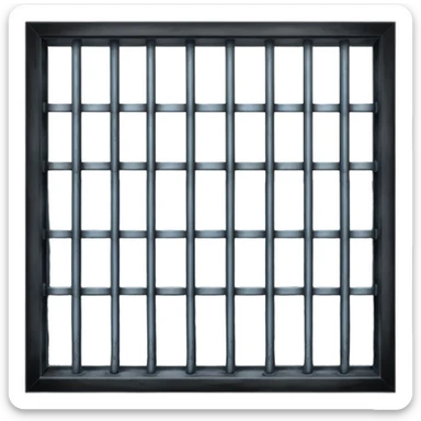 prison window with bars sticker