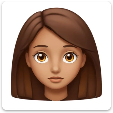A tan girl with brown eyes and 3B Brown hair  sticker