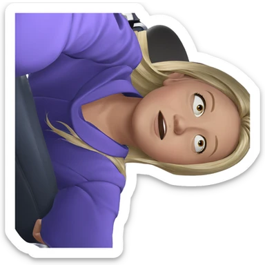 blonde girl in car interior sticker