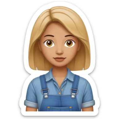A woman in overalls sticker