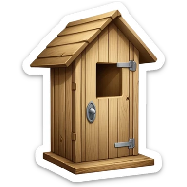 A trophy in the shape of an outhouse there are at he base “I stink at FF” sticker
