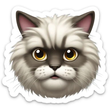 Annoyed fluffy cat sticker