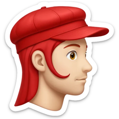 Red cap side profile sticker