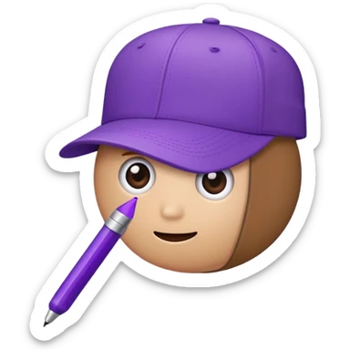 A plastic brown ball cap and the long rectangle purple. (With a pen) And looks like a BFDI style sticker