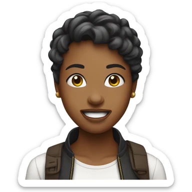 Style girl, marketing type, impressed, mouth open sticker