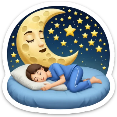 moon used as pillow by exhausted potion maker sticker