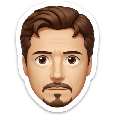 Tony Stark with wavy hair sticker