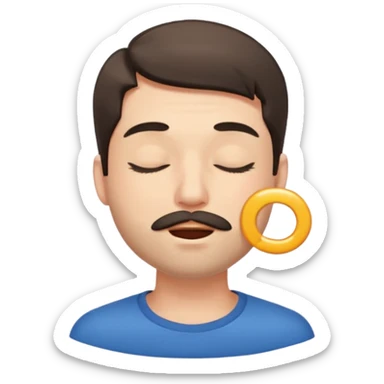 A male with closed eyes but the mouth is whistling sticker