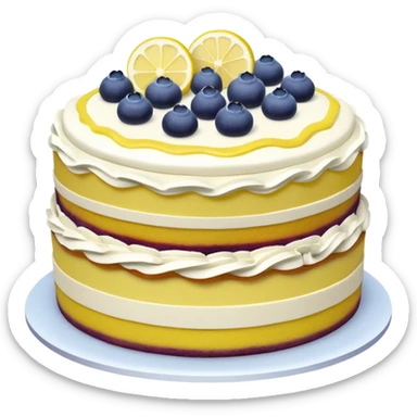 Triple layer lemon and blueberry cake sticker