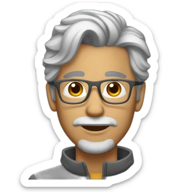 a grey haired 30 year old sticker
