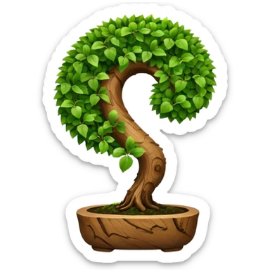 Bonzai with a question mark shape  sticker