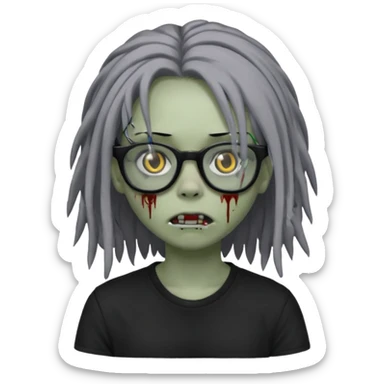Girl,zombie,glasses,emo,dreads,black shirt sticker