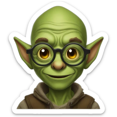 Goblin-glasses-gigachad sticker