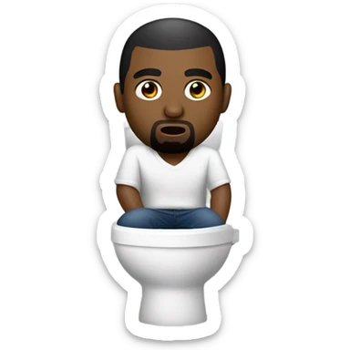 Kanye west in a skibidi toilet  sticker