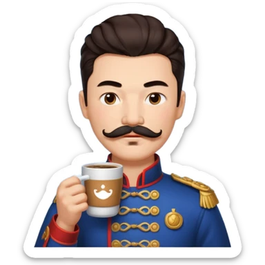 Lu bu squinting while drinking coffee  sticker