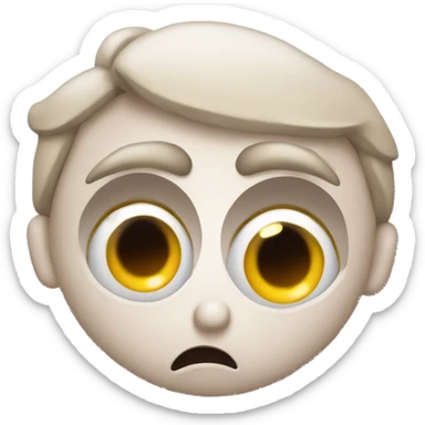 Emoji with bulging shocked eyes sticker