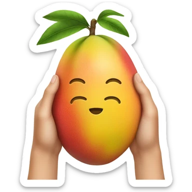 MANGO holding a smaller MANGO  sticker