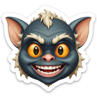 Gremlin with black skin, face only sticker