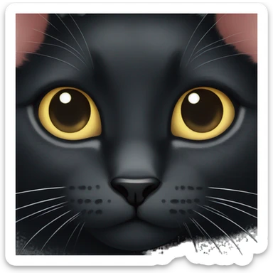 black cat with white spot sticker