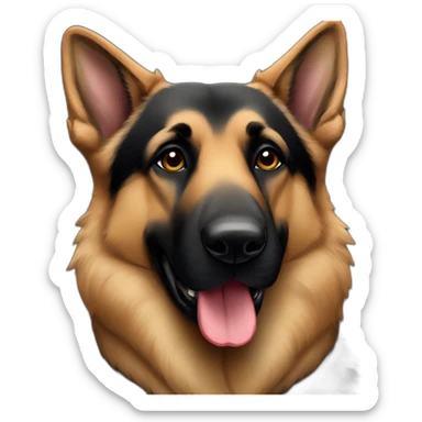 German shepherd with chicago blackhawks jersey sticker