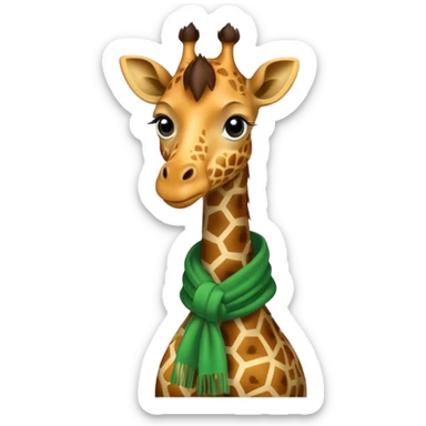 Giraffe with green Scarves sticker