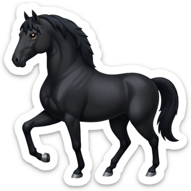 Black full horse emojis  sticker