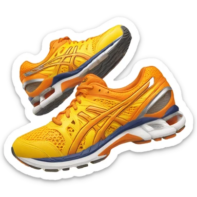 Asics Gel Kinsei 5 Yellow Orange shoe sticker