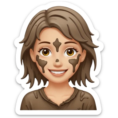 white girl with mud on her  sticker