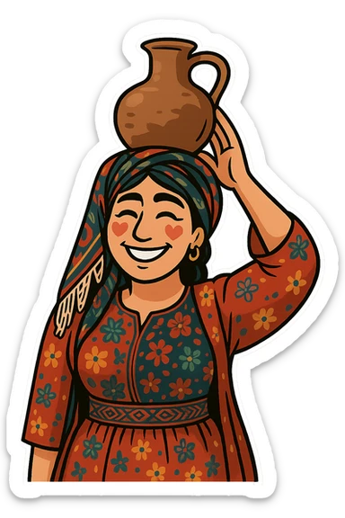 Cartoon sticker in Flat Toon style with a love expression, transparent background. sticker