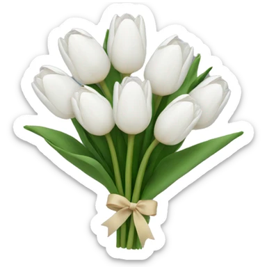 white tulip bouquet  sticker