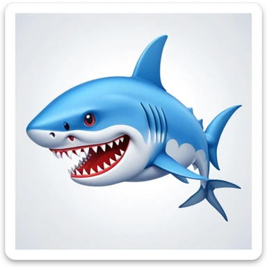 Un tiburon con bambas azules en las aletas y en la cola sticker