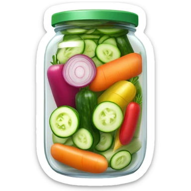 slices pickeled vegetables in a jar sticker