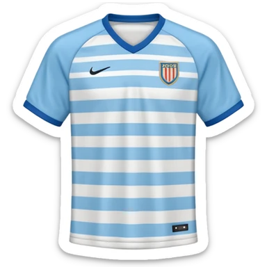 a vintage striped white and baby blue soccer jersey  sticker