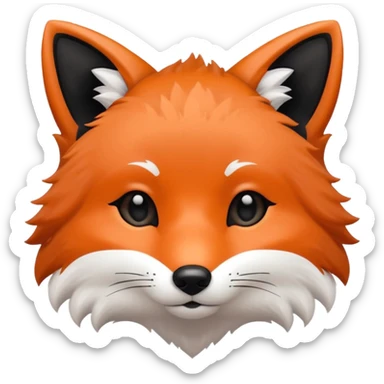 une tête de renard trop kawaii avec des poils noirs à la place des poils blancs sticker