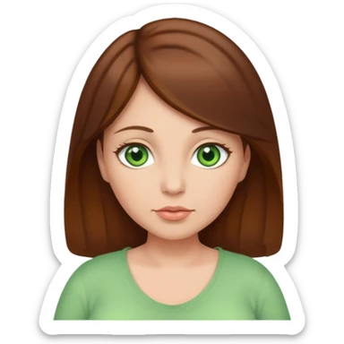 Schwangere Frau mit grünen Augen und braunen haaren sticker