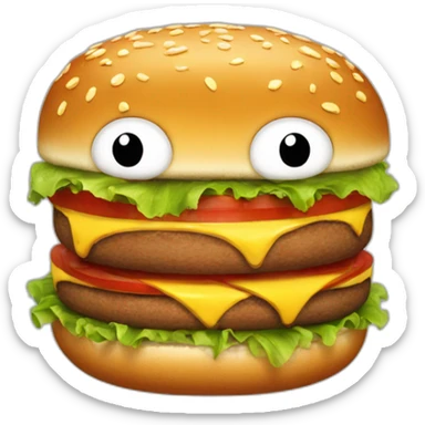 burger with cartoon legs legs runing sticker