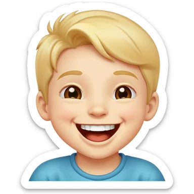 child laughing with a big smile, cheerful and joyful sticker