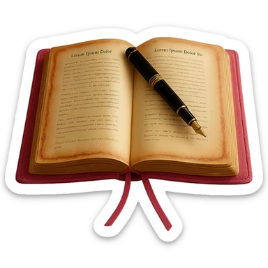 Remove the background, keep only the pink leather-bound diary, realistic and detailed, with transparent background. sticker