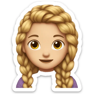 Girl with long hair in a braid  sticker