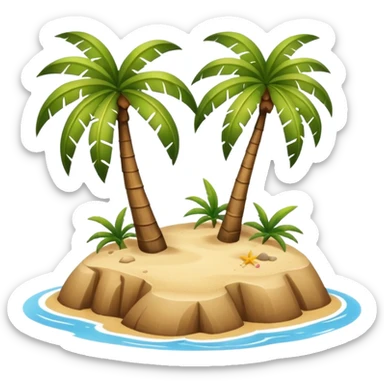 tiny island with palm. sticker