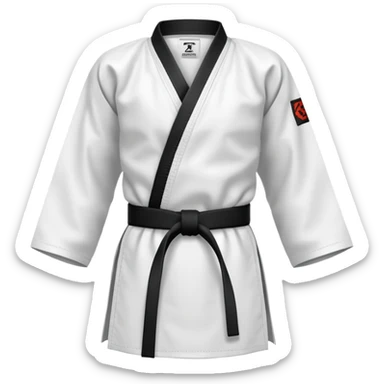 traditional karate gi white uniform with belt sticker