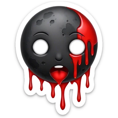 Black moon with blood dripping from it  sticker