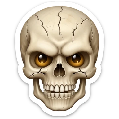 Skull with angry face sticker