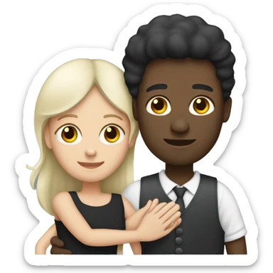 Black man holding white womans hand  sticker