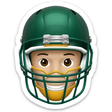 College football player helmet in dark green color sticker