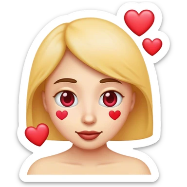 emoji face hearts instead of eyes sticker