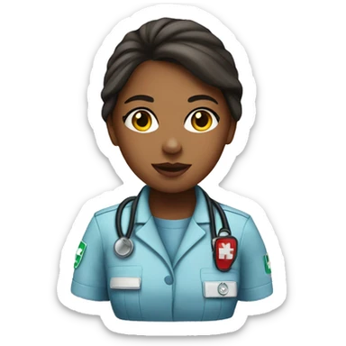 Girl EMT in ambulance  sticker