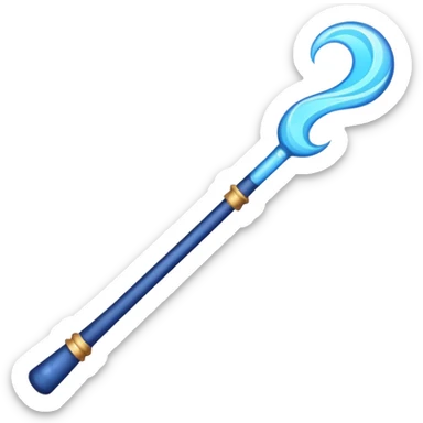 magic wand with blue magic wave sticker
