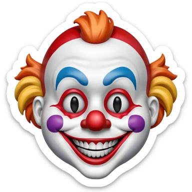 Mask – Painted clown mask with wide grin sticker